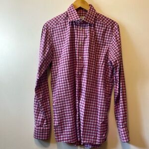 Pink / grey checkered Eton dress shirt.